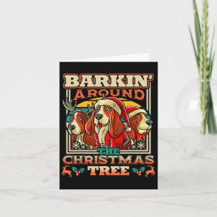 Bet Hound Rkin rund um den Weihnachtsbaumhund Sant Karte