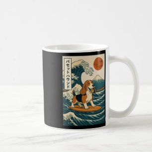 Bet Hound Surft auf japanischer Welle Kaffeetasse