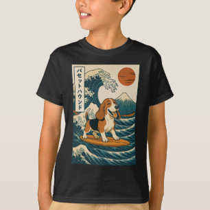 Bet Hound surft auf japanischer Welle T-Shirt