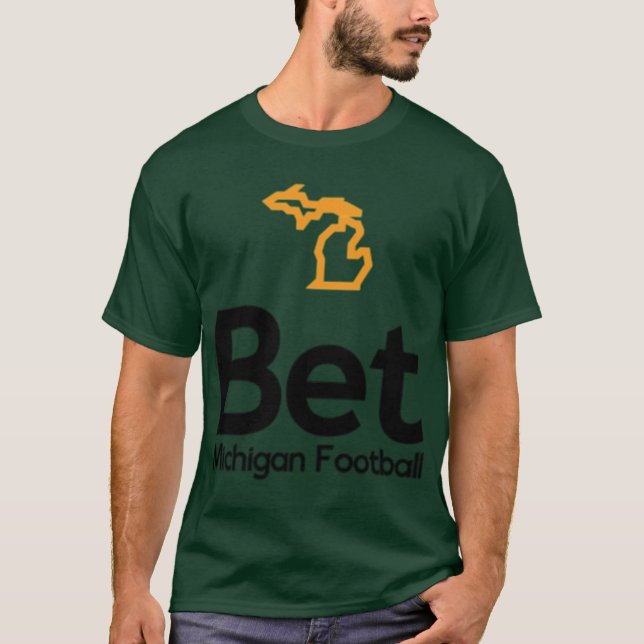 Bet Michigan Logo Legal Sports Wetten Michigan T-Shirt (Vorderseite)
