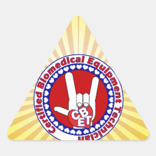 BET-ZERTIFIZIERTE TECHNIK FÜR BIOMEDIZINISCHE AUSR DREIECKIGER AUFKLEBER