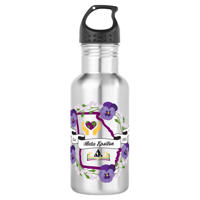 Beta Epsilon Logo Stainless Steel Water Flasche Edelstahlflasche (Vorderseite)