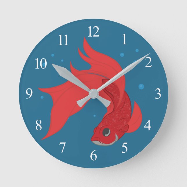 Beta Fish Runde Wanduhr (Vorderseite)