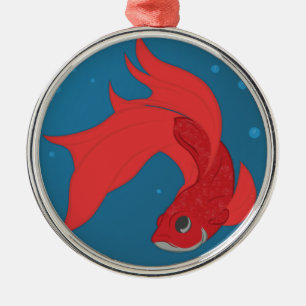 Beta Fish Silbernes Ornament