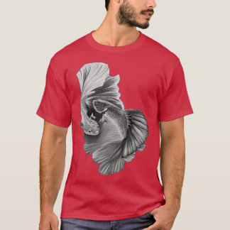 Beta Fish Yin Yang BampW T-Shirt