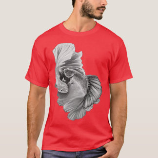 Beta Fish Yin Yang BW T-Shirt