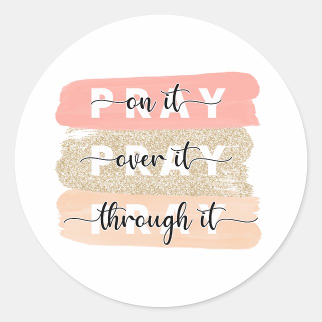 Bete auf dem Aufkleber (Vorderseite)