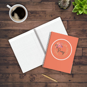 Bete die Schrift mit farbenfrohen Aquarellfarben-B Notizbuch