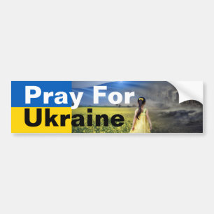 Bete für den Autoaufkleber in der Ukraine