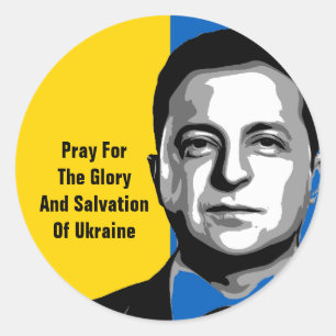 Bete für den Ruhm und die Rettung der Ukraine Runder Aufkleber