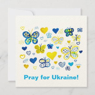 Bete für die Ukraine! Aquarellbutterfische und Her
