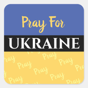 Bete für die Ukraine, deine Nachrichten Quadratischer Aufkleber