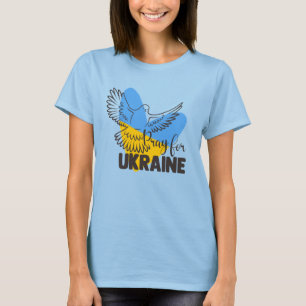 Bete für die Ukraine Herz und Taube T-Shirt