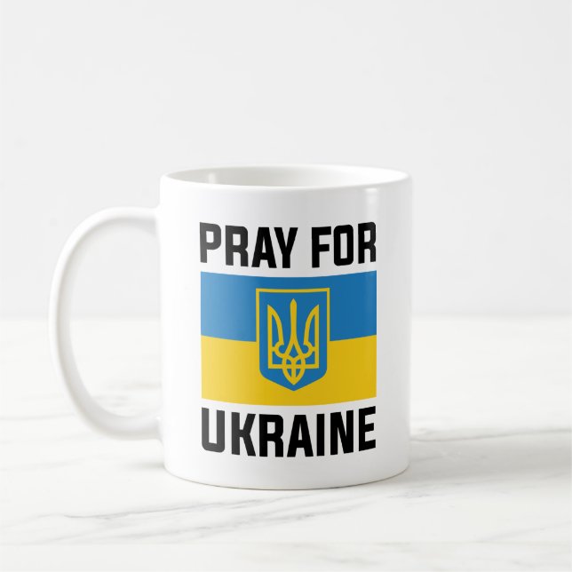 Bete für die Ukraine Kaffeetasse (Links)