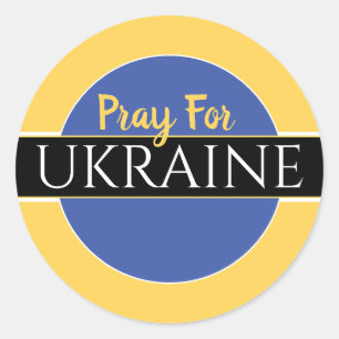 Bete für die Ukraine Runder Aufkleber