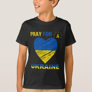 Bete für die Ukraine Ukrainische Flagge Herz Chris T-Shirt