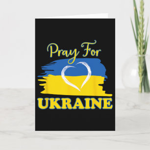 Bete für die Ukraine Ukrainische Flagge Herz Karte