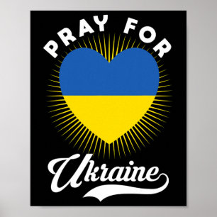 Bete Für Die Ukraine Ukrainische Flagge Unterstütz Poster
