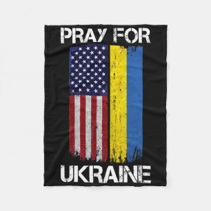 Bete Für Die Ukraine Us Ukraine-Flagge Vintage Unt Fleecedecke