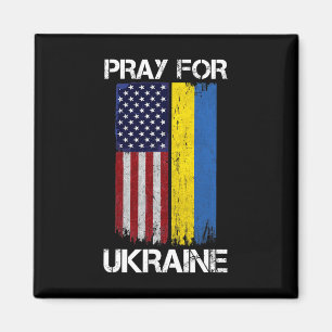 Bete für die Ukraine USA Ukraine-Flagge Vintage Un Magnet