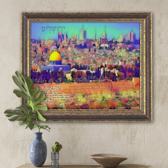 Bete für Frieden in Jerusalem Mixed Media Art Prin Poster (Von Creator hochgeladen)