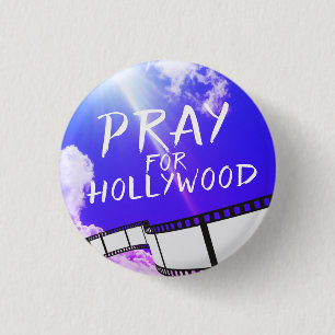 Bete für Hollywood in Sky Purple Button