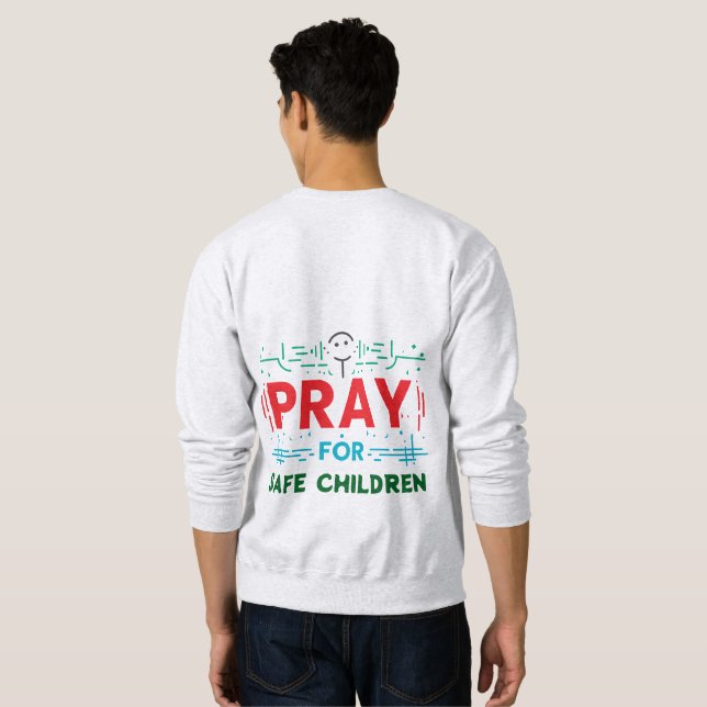 Bete für sichere Kinder Sweatshirt (Schwarz voll)