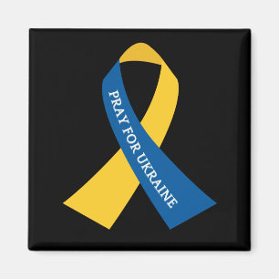 Bete für Ukraine Blue Yellow Ribbon Magnet