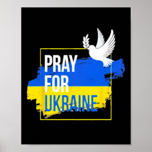 Bete Für Ukraine Friedens-Taube Männer Frauen Stop Poster