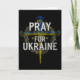 Bete Für Ukraine Kreuz Christliche Unterstützung U Karte