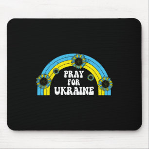 Bete Für Ukraine Sonnenblume Blau Gelb Regenbogen Mousepad