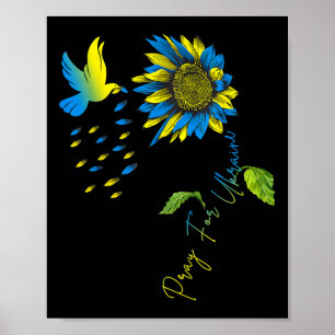Bete Für Ukraine Sonnenblume Ukrainische Flagge Uk Poster