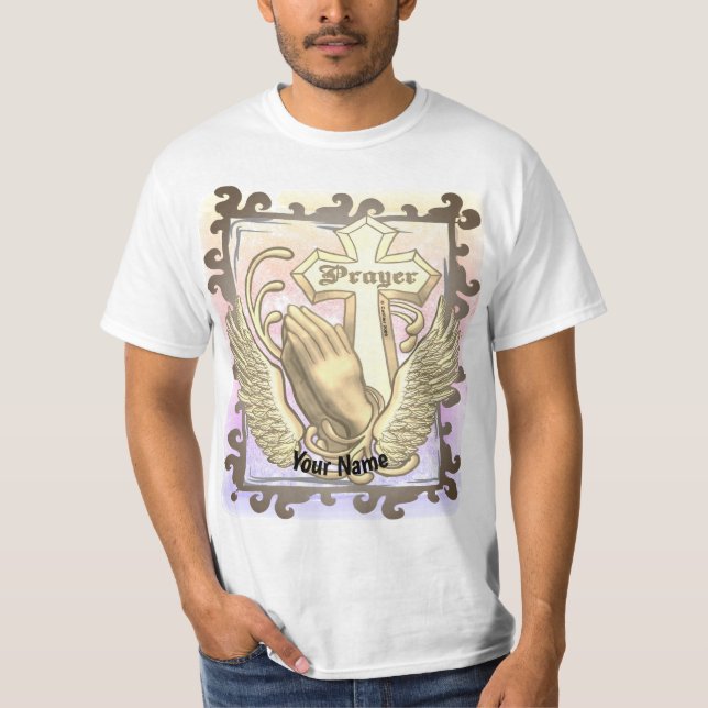 Bete immer Christlich kreuz T-Shirt (Vorderseite)
