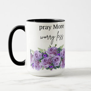 Bete mehr, sorge dich weniger Tasse / inspirative 