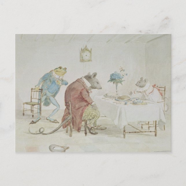 Bete, Miss Mouse, gib uns ein Bier." Postkarte (Vorderseite)