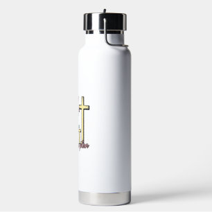Bete Warte Vertraue Kreuz Christlich Vintage Trinkflasche