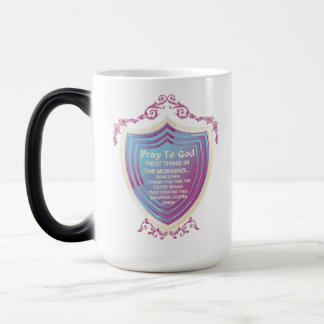 Bete zu Gott Blue Design Morph Tasse