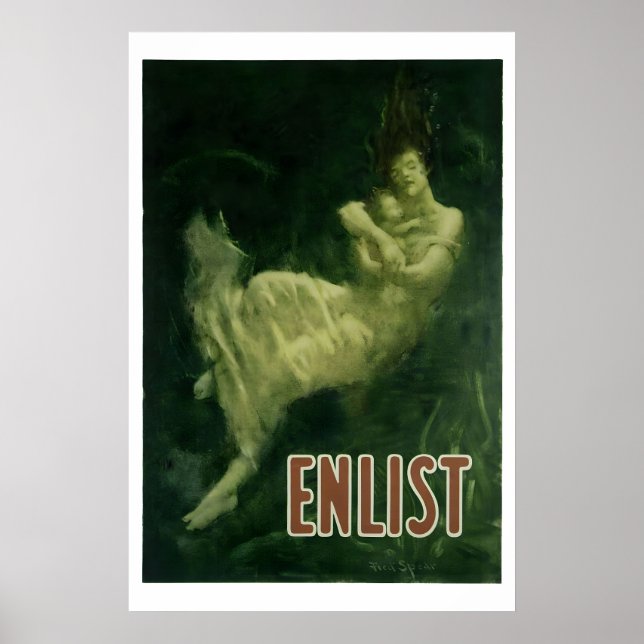 Beteiligen Sie sich Fred Spear WW1 Historischer Lu Poster (Vorne)