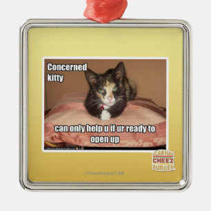 Beteiligte Miezekatze Ornament Aus Metall