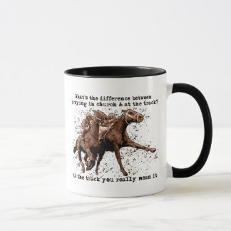 Beten am Pferderennen Tasse