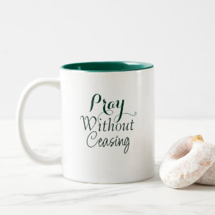 Beten Bibelverse Christliches Gebet Grün und Weiß Zweifarbige Tasse
