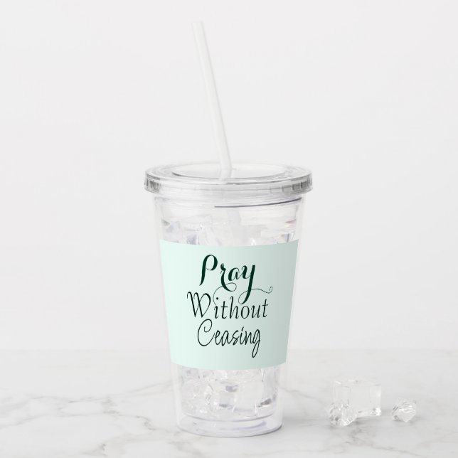 Beten Bibelverse Christliches Gebet Light Green Acryltrinkbecher (Vorderseite Ice)