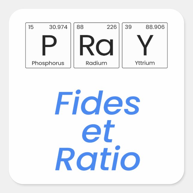 Beten—Fides et Ratio Quadratischer Aufkleber (Vorderseite)