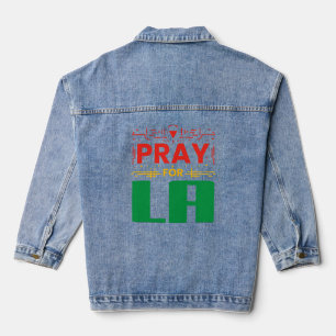 Beten für LA ・ Gebet für Los Angeles-Keule Jeansjacke