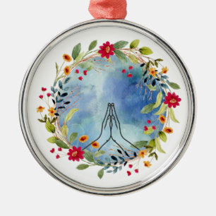 Beten Hände Aquarell Ornament Aus Metall