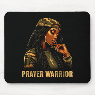 Beten-Kriegerin Schwarze Frau Camo Christlicher Gl Mousepad