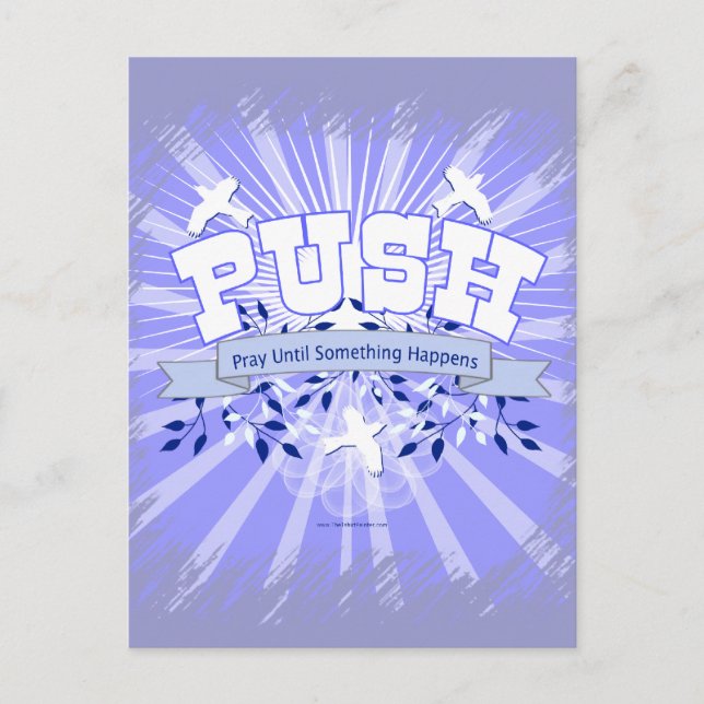 Beten Sie, bis etwas passiert Postkarte (Vorderseite)