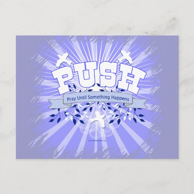 Beten Sie, bis etwas passiert Postkarte (Vorderseite)