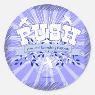 Beten Sie, bis etwas passiert Runder Aufkleber