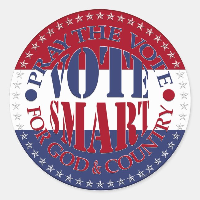 Beten Sie die Stimme für Gott und die Länderwahl i Runder Aufkleber (Vorderseite)